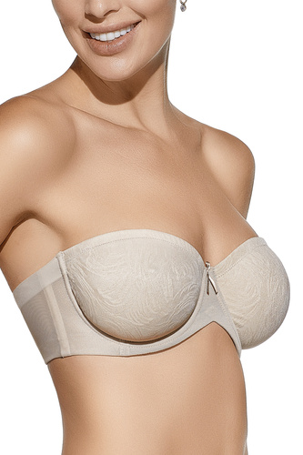 Sandra Selene beige sujetador autoportante - con aros, sin tirantes, tirante de silicona