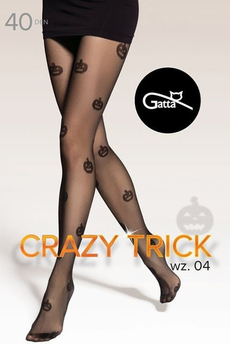 Mallas Crazy Trick wz.04 40 den Gatta negro- Halloween, calabazas, cintura elástica