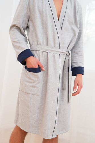 Gabriel Bata de hombre con bolsillos Italian Fashion- melange/grenade