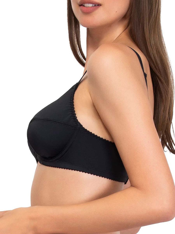 Donna 1962 Sujetador suave de microfibra con aros, algodón, negro