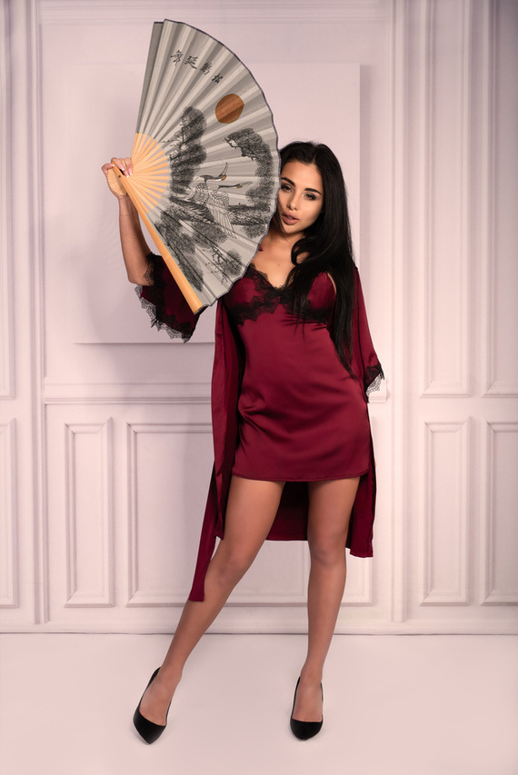 Aresmina LC 90564 Cereza Caoba Colección bata mujer LivCo Corsetti