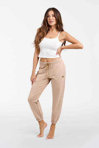 Viva Pantalones de chándal de moda para mujer - beige