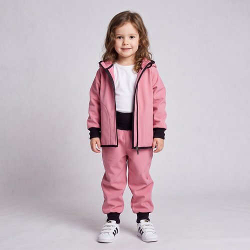 Nicol Pantalones 229050 softshell infantiles con forro polar, cintura alta, puños - rosa polvo