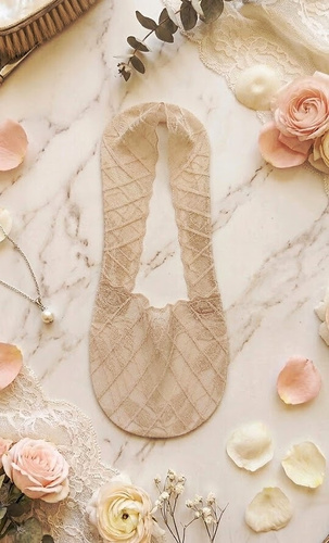 Calcetines tipo bailarina Magnetis GC-251137 beige con encaje y silicona ABS