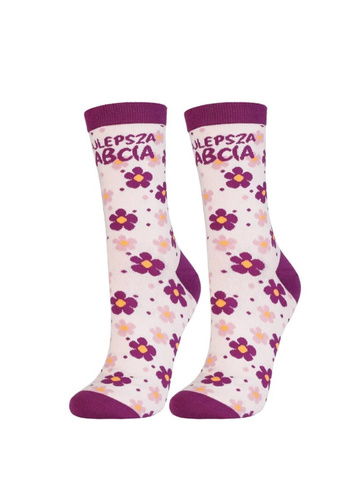 Calcetines Moraj Women's Best Grandmother CSLB450-004 - Juego de 2 pares de algodón en una caja | El regalo perfecto para la abuela