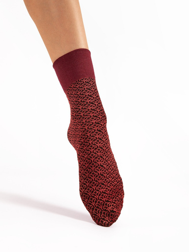 Calcetines Fiore G 1179 Reina 40 den rojo - estampado, microfibra