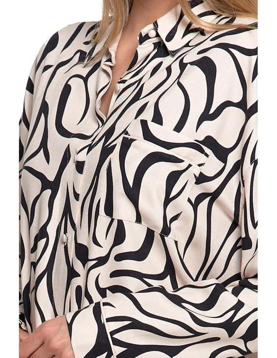 PDK4800-003 Camisón Moraj crema - viscosa, manga larga, abotonado