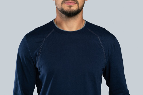 Niko Pijama hombre manga larga, pantalón largo Moda Italiana - azul marino