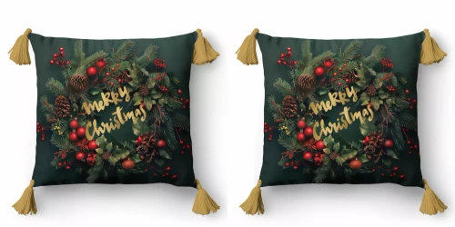 5377 A Merry Christmas Funda de cojín decorativa navideña Detexpol - zip