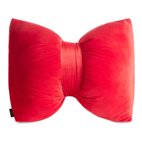 Eurofirany Cojín de Navidad rojo 45x55 - lazo de terciopelo