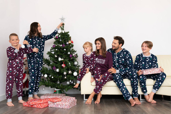 Pijama y pantalón de manga larga Ava Ladies Italian Fashion - estampado azul marino