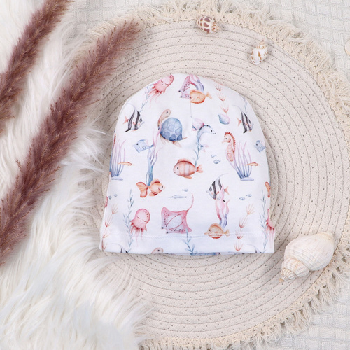 ABN-5491 Gorro para bebé Nini del Mundo Submarino - algodón orgánico, suave con la piel