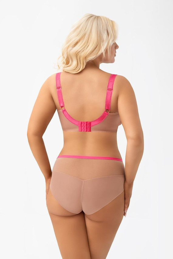 Gorsenia F015 Flora Braguitas Mujer Cintura Alta Bordado Tul Gris Confort