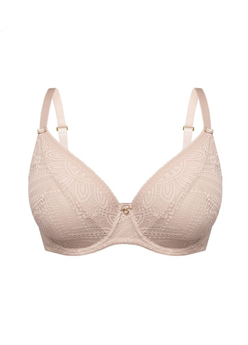 Sujetador suave color capuchino Desire BO50 de Mefemi by Nipplex con encaje.
