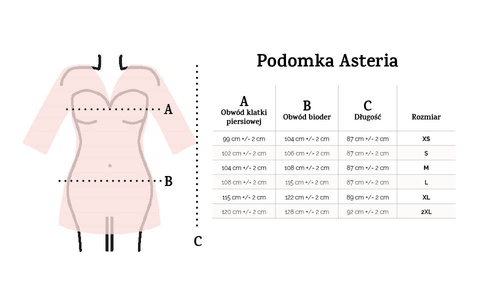Asteria Podomka Dkaren negro - satén con encaje, elegante y sensual