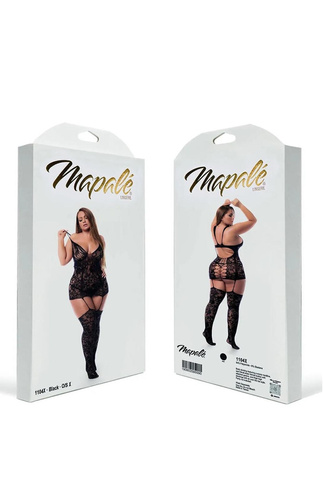 Body de mujer Mapale 7481 Romper Babydoll negro de encaje con espalda descubierta