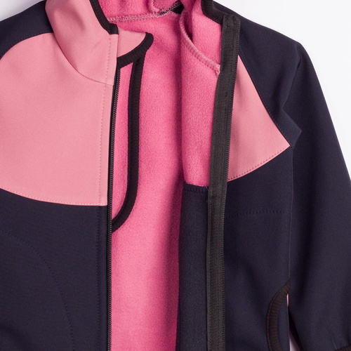 229040 Nicol Chaqueta infantil softshell con polar, capucha y reflectante - rosa