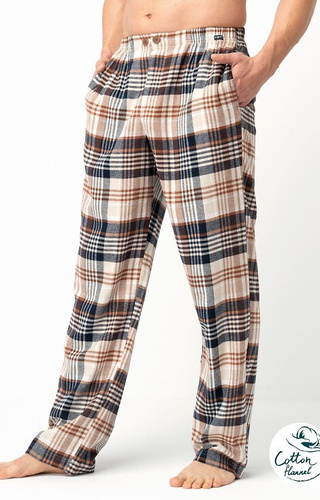 MHT 443 Key pantalón de pijama de hombre - franela de algodón a cuadros