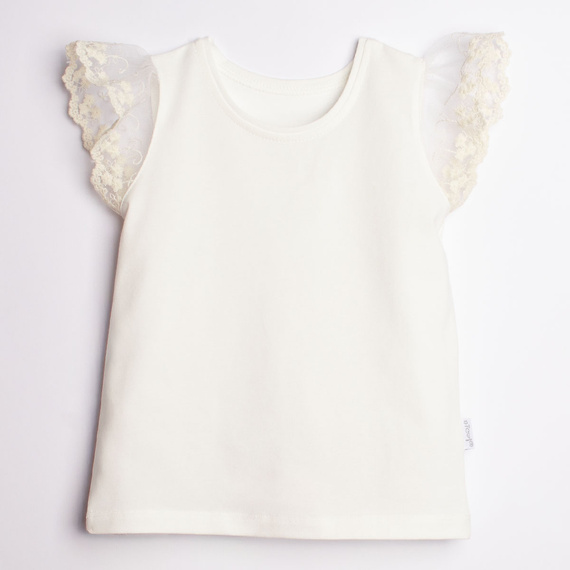 Blusa 221138 Nicol blanca algodón con encaje elegante niña