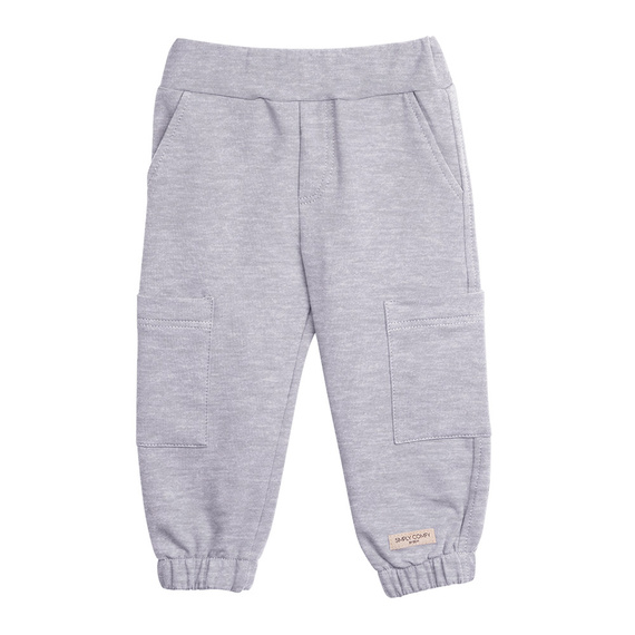 Simply Comfy Pantalones de chándal para niños Eevi gris - 100% algodón, con bolsillos