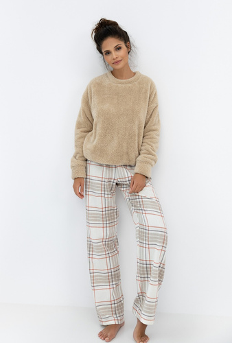 Joyce Sensis pijama de mujer - pijama cálido con top suave y pantalón a cuadros