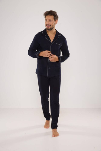 729 Norberto Pijama de hombre De Lafense - azul marino