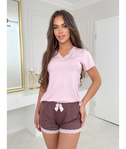 Daphne Shorts Pijama de mujer Donna rosa - manga corta, viscosa, ligero y femenino