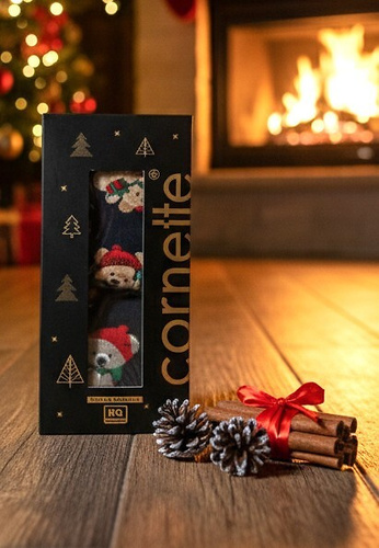 914/02 Conjunto de Navidad para hombre Cornette Teddy - boxers y calcetines, algodón