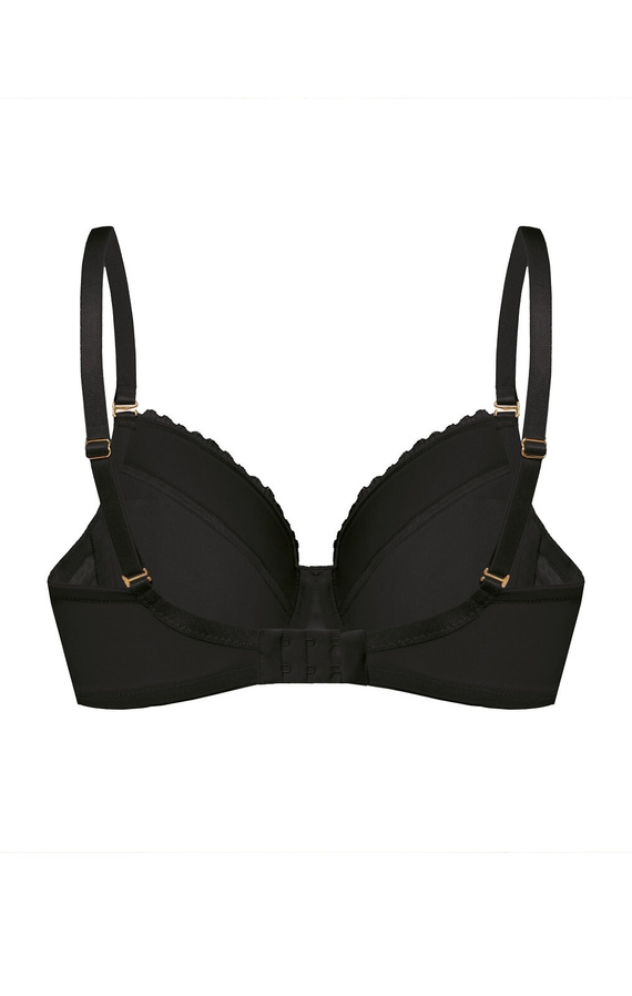 Sujetador copa entera Petra Mefemi by Nipplex - negro, sujeción estable, copas de encaje, interior de algodón, inserciones push-up extraíbles