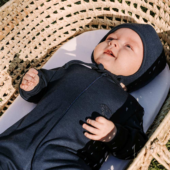 Merino Gorro para bebé Eevi azul marino - 100% lana merino, termorregulador