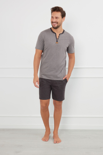 Julius Pijama de manga corta para hombre, pantalón corto Moda Italiana - ¶r.melange/c.melange