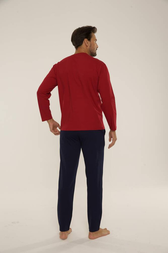 683 Kevin Forex Pijama de hombre - granate - azul marino