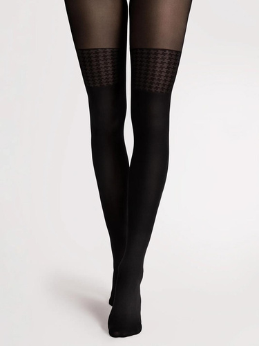 Fiore G6140 Pepita Black Medias 40 DEN Imitación Medias Pepita