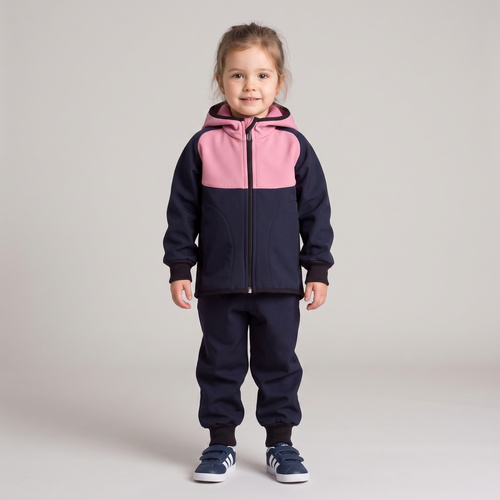229040 Nicol Chaqueta infantil softshell con polar, capucha y reflectante - rosa