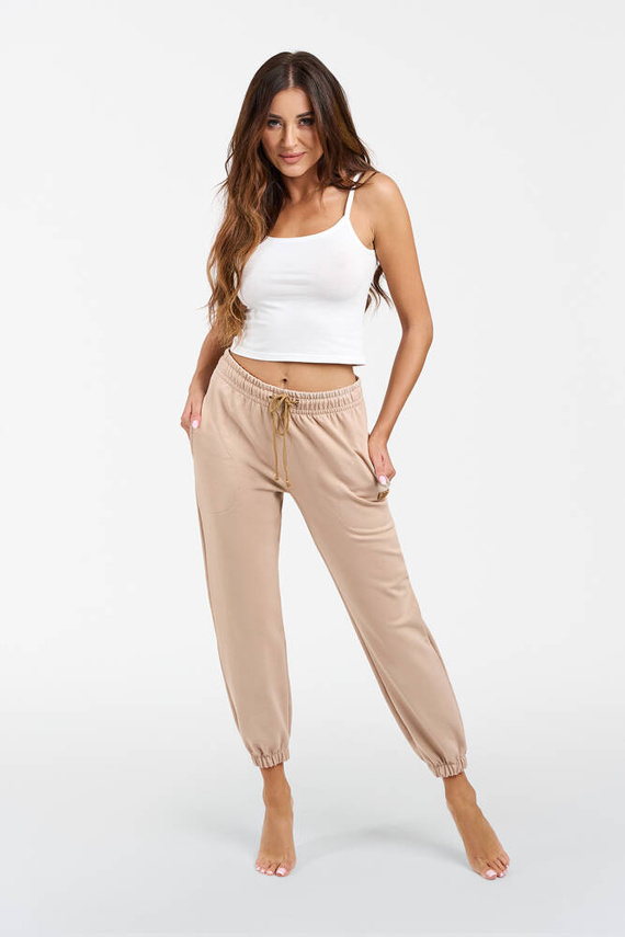 Viva Pantalones de chándal de moda para mujer - beige