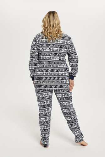 Alaska Pijama señora manga larga, pantalón largo Italian Fashion - estampado/verde