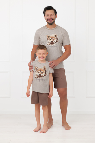 Pijama hombre Shiba Italian Fashion 100% algodón shorts manga corta