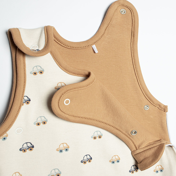 Saco de dormir para bebé Nicol 222043 de algodón con coches crema