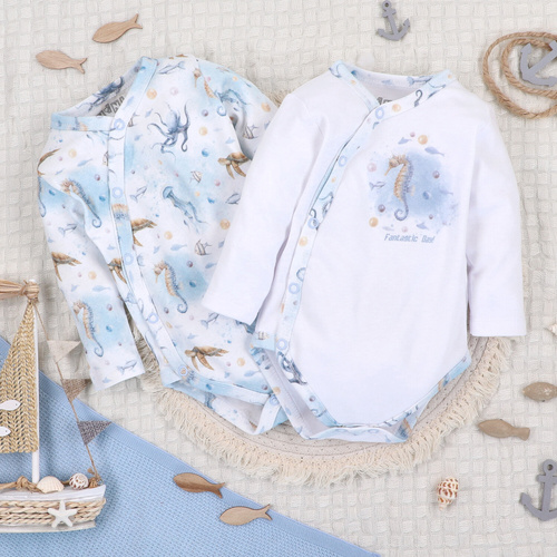 ABN-5441 Sea Of Joy Nini sobre body azul - algodón orgánico, para bebés