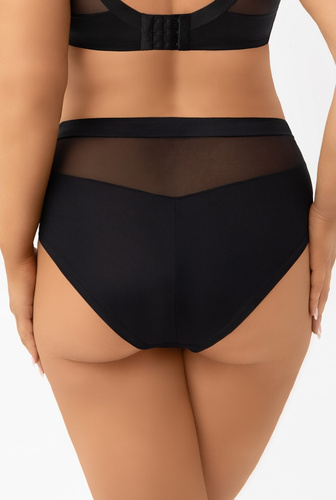 Braga de mujer F002 Lilu Gorsenia negra - cintura alta, bordado, confort