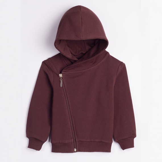 227276 Nicol BENEK Sudadera infantil con capucha para niño marrón oscuro con cremallera