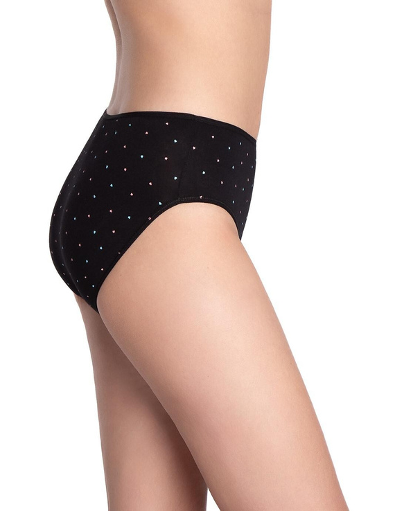 Lama L-122 BI-65 rosa/negro - braguita de bikini clásica de algodón, 3 piezas incluidas