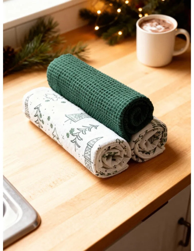 Moraj MRT1500-018 paños de cocina navideños verdes 3 unidades algodón
