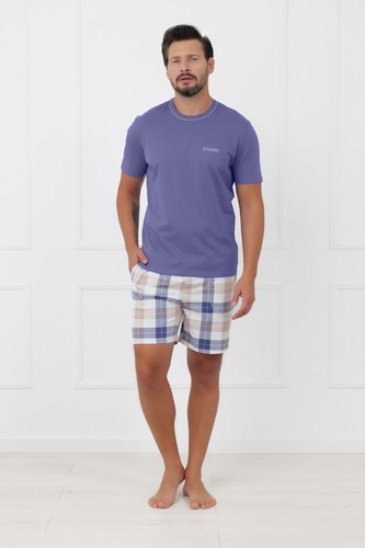 Pijama hombre Juno Italian Fashion 100% algodón manga corta shorts