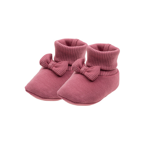 216267 Zapatitos Lala Nicol - rosa bebé con lazo, talla 56-68