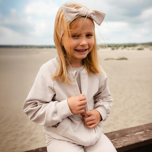 Sudadera bomber Simply Comfy Eevi beige niño - algodón, ligera, sin capucha