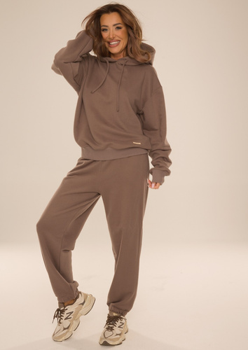 De Lafense Dune 075 chándal de mujer de algodón sudadera con capucha pantalón-fango