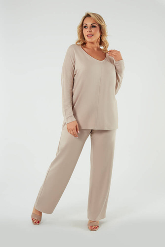 Soler Pantalones largos Mujer Moda Italiana - beige