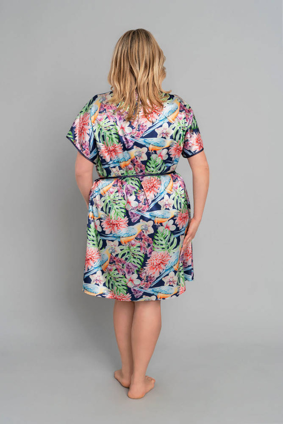 Albornoz Polynesia Ladies Moda Italiana - estampado floral