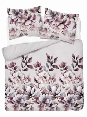 5498 B Ropa de cama de algodón rosa claro con flores ahumadas Naturalis- Detexpol